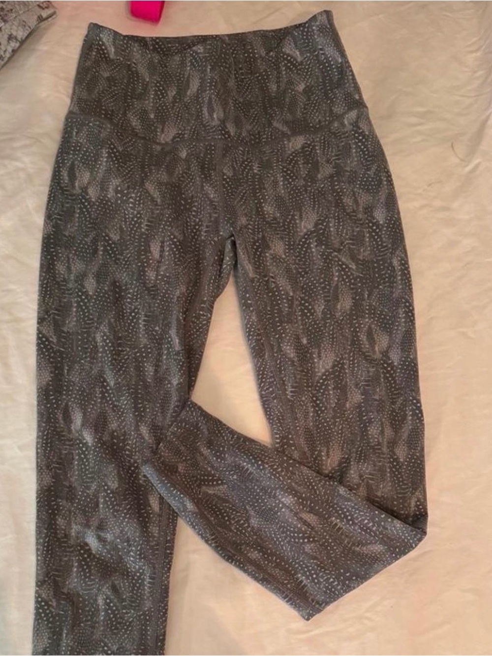 Varley Charcoal Gray Patterned High-Waist Leggings